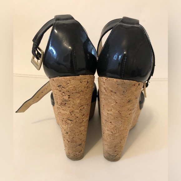 Jimmy choo black patent leather platform wedge shoes size 36.5 - Picture 3 of 5